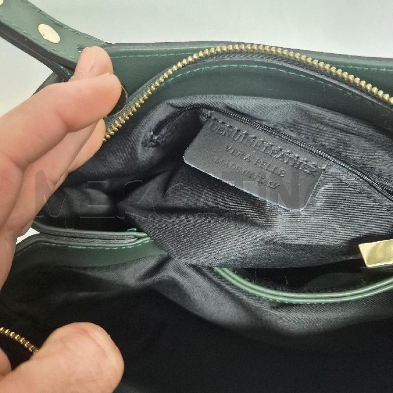 BORSA DONNA GENUINE LEATHER VERDE BORCHIE DORATE | Mercatino dell'Usato Cervia 5