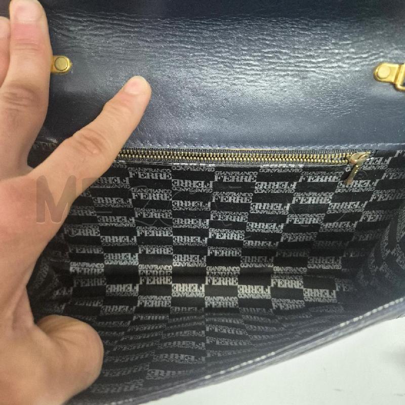 BORSA DONNA GFF GIANFRANCO FERRE BLU STAMPA RETTILE | Mercatino dell'Usato Cervia 5