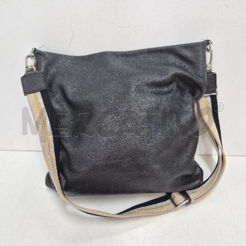 BORSA DONNA GIANNI CHIARINI NERA TRACOLLA A RIGHE | Mercatino dell'Usato Cervia 2