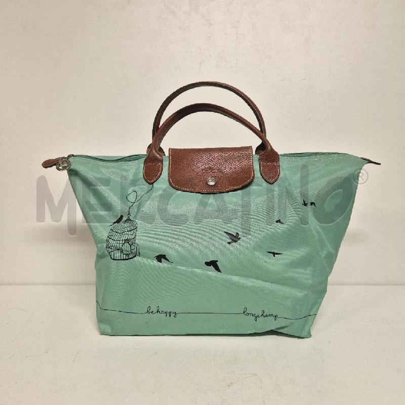 BORSA DONNA LONGCHAMP ACQUAMARINA CUORE E UCCELLINI | Mercatino dell'Usato Cervia 1