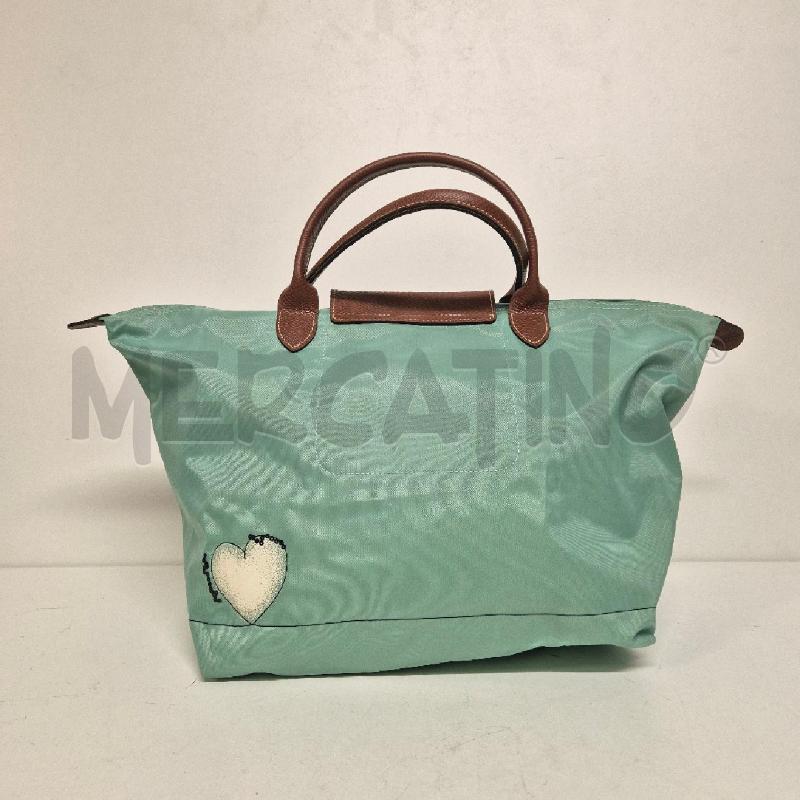 BORSA DONNA LONGCHAMP ACQUAMARINA CUORE E UCCELLINI | Mercatino dell'Usato Cervia 2