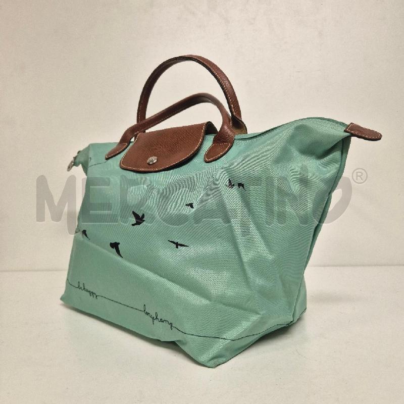 BORSA DONNA LONGCHAMP ACQUAMARINA CUORE E UCCELLINI | Mercatino dell'Usato Cervia 3