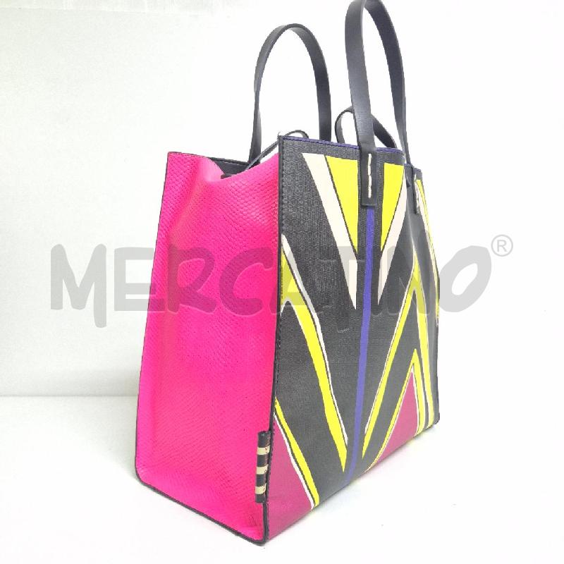 BORSA DONNA MANILA GRACE NERA FUCSIA GIALLA + POCHETTE | Mercatino dell'Usato Cervia 3