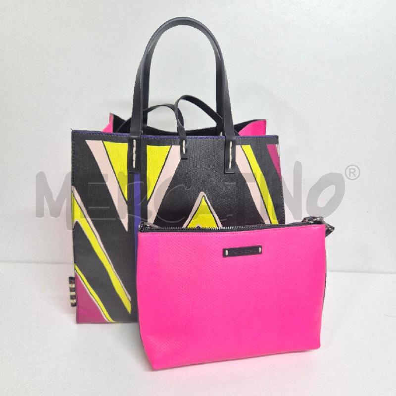 BORSA DONNA MANILA GRACE NERA FUCSIA GIALLA + POCHETTE | Mercatino dell'Usato Cervia 5