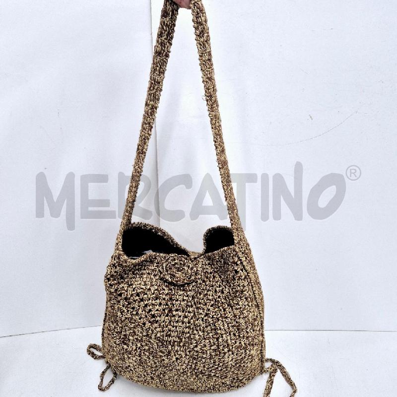BORSA DONNA MAX&CO INTRECCIATA DORATA MARRONE | Mercatino dell'Usato Cervia 1