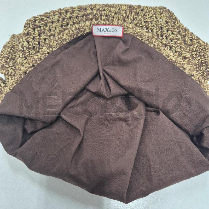 BORSA DONNA MAX&CO INTRECCIATA DORATA MARRONE | Mercatino dell'Usato Cervia 4