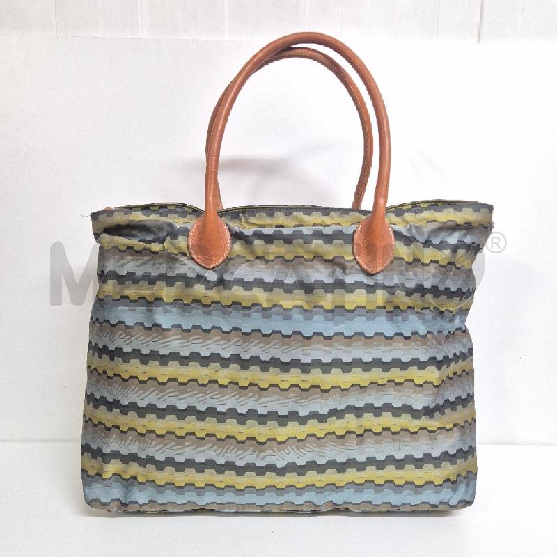 BORSA DONNA MISSONI SPORT GRIGIA RIGHE ZIG ZAG | Mercatino dell'Usato Cervia 1