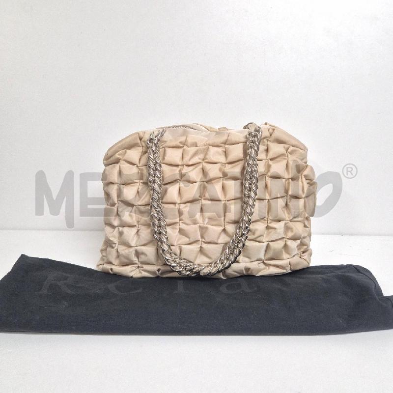 BORSA DONNA ORCIANI BURRO STOFFA PLISSETTATA | Mercatino dell'Usato Cervia 1