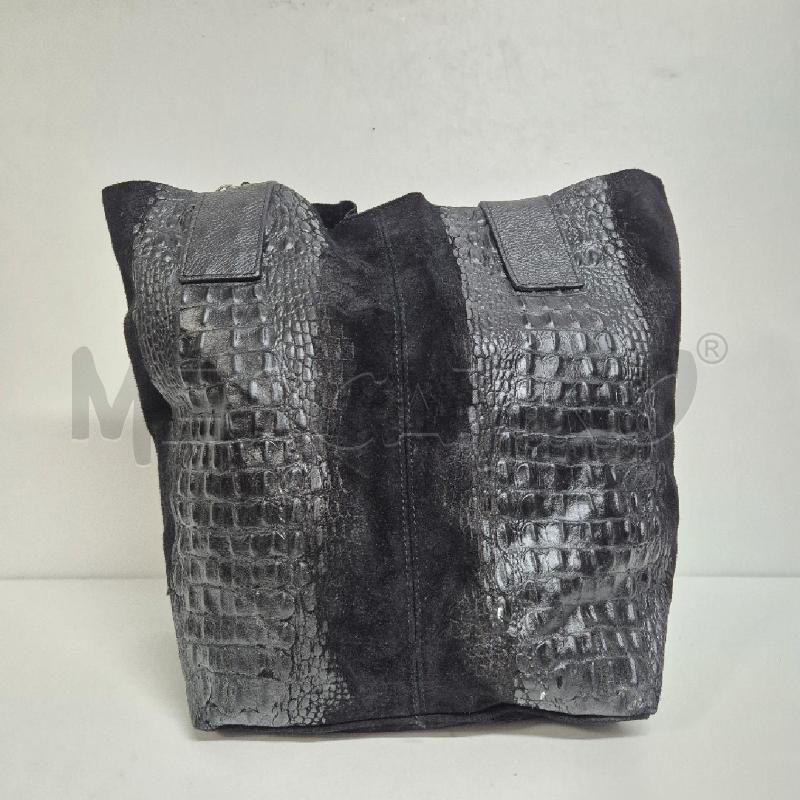 BORSA DONNA PELLE NERA CON DECORI DIPINTI | Mercatino dell'Usato Cervia 3