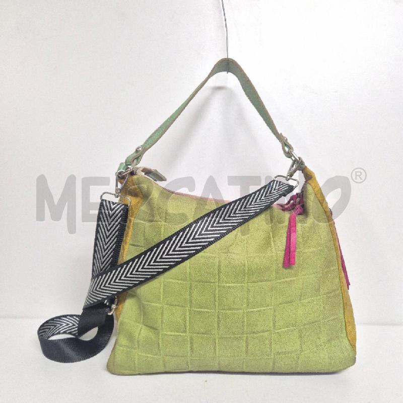 BORSA DONNA PELLE ROSA VIOLA GIALLA           | Mercatino dell'Usato Cervia 1