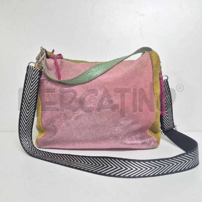 BORSA DONNA PELLE ROSA VIOLA GIALLA           | Mercatino dell'Usato Cervia 2