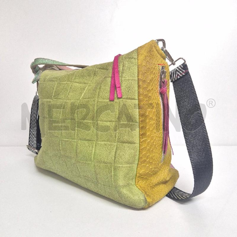 BORSA DONNA PELLE ROSA VIOLA GIALLA           | Mercatino dell'Usato Cervia 3