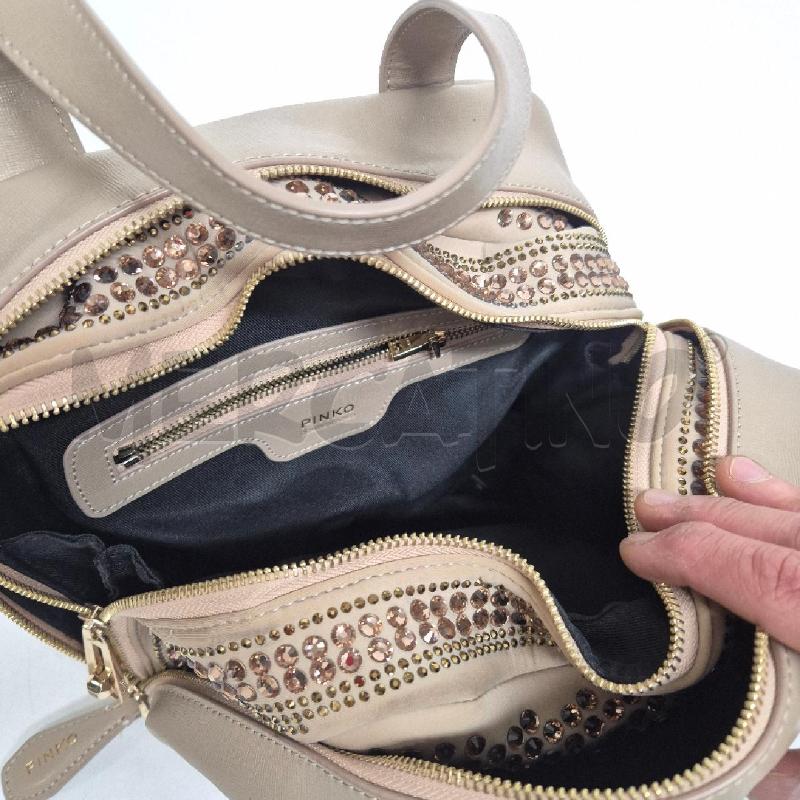 BORSA DONNA PINKO BEIGE CON DOPPIO INTERNO CON STRASS | Mercatino dell'Usato Cervia 4