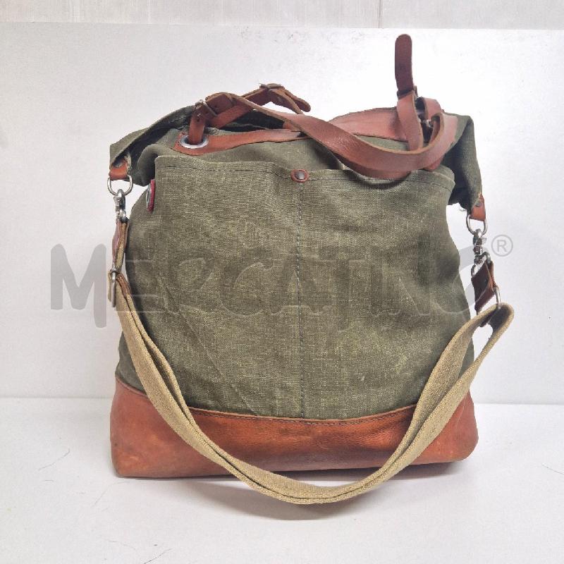 BORSA DONNA PROFETTO PELLE E STOFFA MILITARE | Mercatino dell'Usato Cervia 1