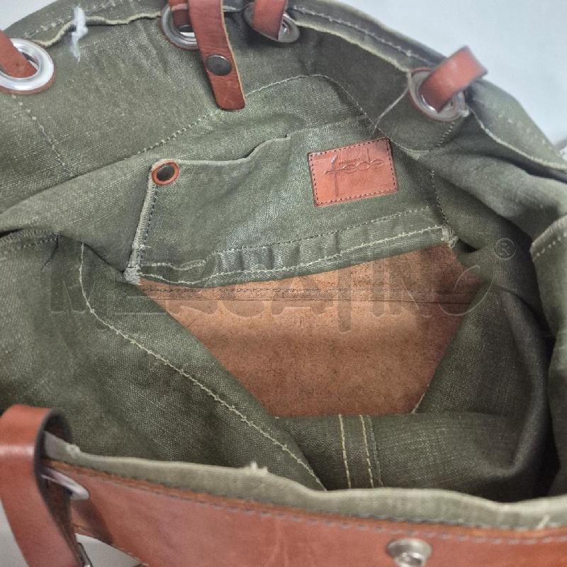 BORSA DONNA PROFETTO PELLE E STOFFA MILITARE | Mercatino dell'Usato Cervia 5