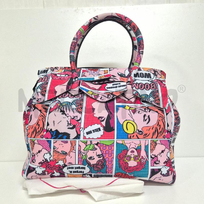 BORSA DONNA SAVE MY BAG ROSA CON FUMETTI | Mercatino dell'Usato Cervia 3
