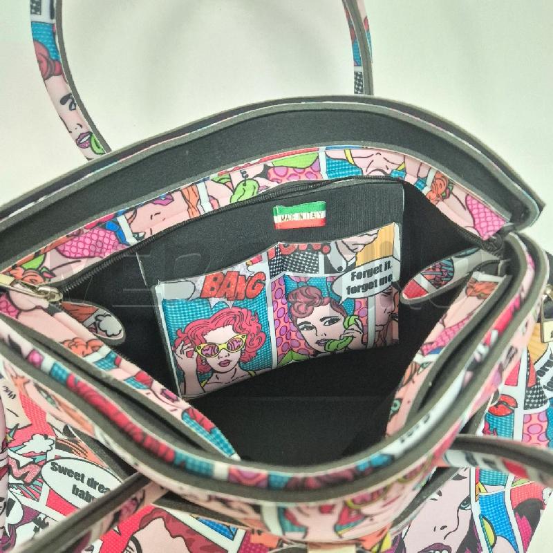 BORSA DONNA SAVE MY BAG ROSA CON FUMETTI | Mercatino dell'Usato Cervia 5