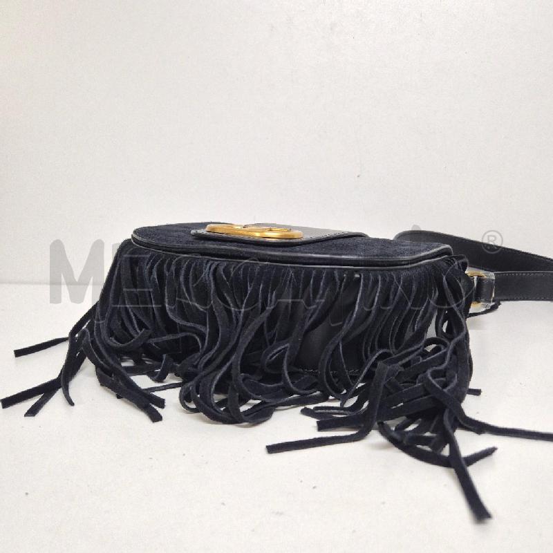 BORSA DONNA TWIN SET NERA FRANGE SCAMOSCIATA  | Mercatino dell'Usato Cervia 4