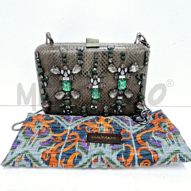 BORSA DONNA VERDE OLIVA CON STRASS MALIPARMI | Mercatino dell'Usato Cervia 1