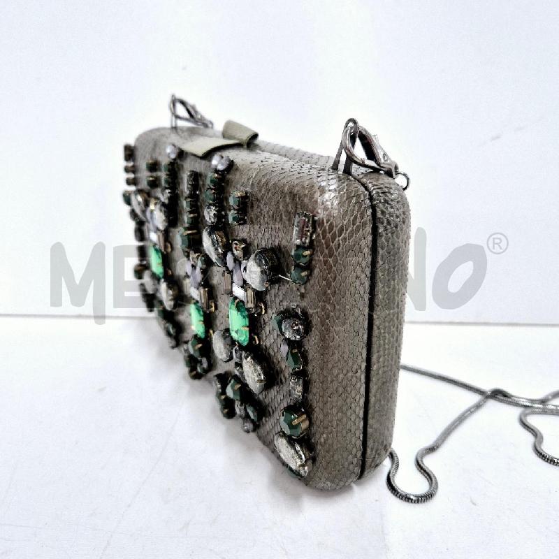 BORSA DONNA VERDE OLIVA CON STRASS MALIPARMI | Mercatino dell'Usato Cervia 3
