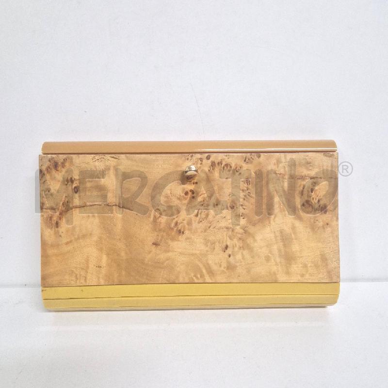 BORSA POCHETTE DONNA RIGIDA BACHELITE/SIMIL LEGNO ANNI 70 | Mercatino dell'Usato Cervia 1