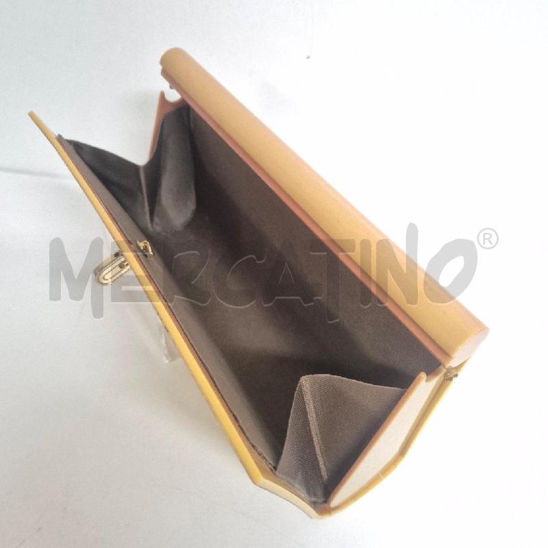 BORSA POCHETTE DONNA RIGIDA BACHELITE/SIMIL LEGNO ANNI 70 | Mercatino dell'Usato Cervia 5