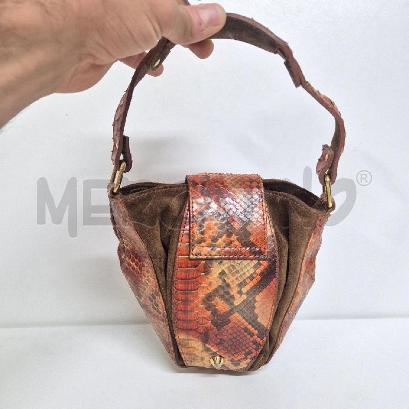 BORSETTA DONNA CAL'UKA ST. TROPEZ PELLE SCAMOSCIATA+RETTILE | Mercatino dell'Usato Cervia 2