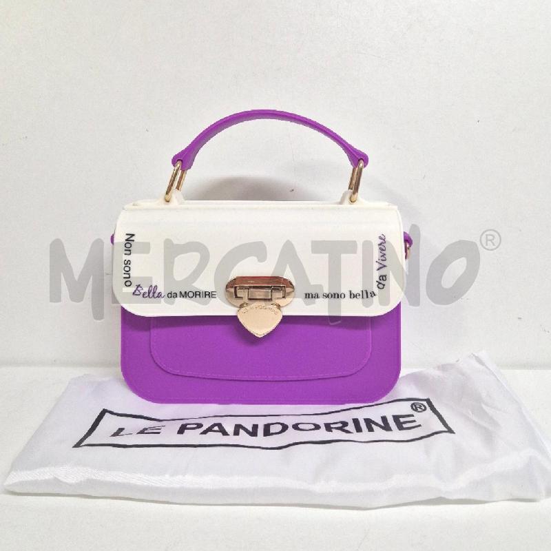 BORSETTA DONNA PANDORINA PLASTICA VIOLA BIANCA | Mercatino dell'Usato Cervia 1