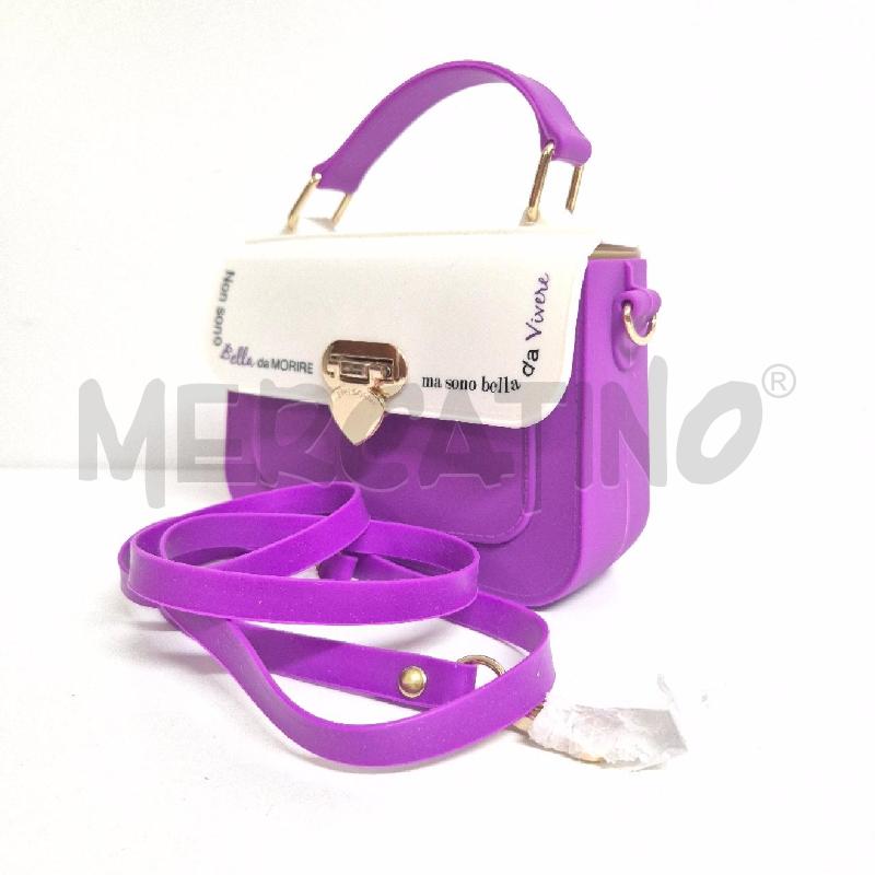 BORSETTA DONNA PANDORINA PLASTICA VIOLA BIANCA | Mercatino dell'Usato Cervia 3