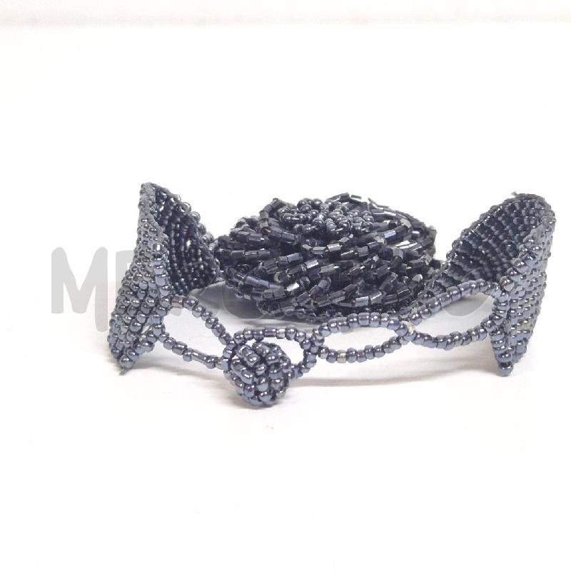BRACCIALE PERLINE BLU FIORE  | Mercatino dell'Usato Cervia 3