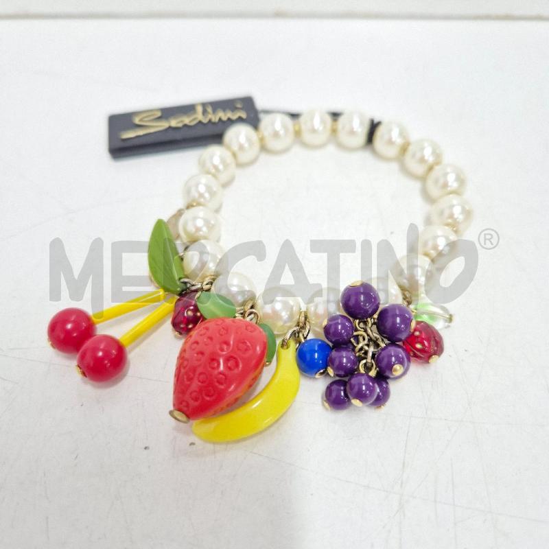 BRACCIALE SODINI ELASTICO BIANCO CON FRAGOLE | Mercatino dell'Usato Cervia 1