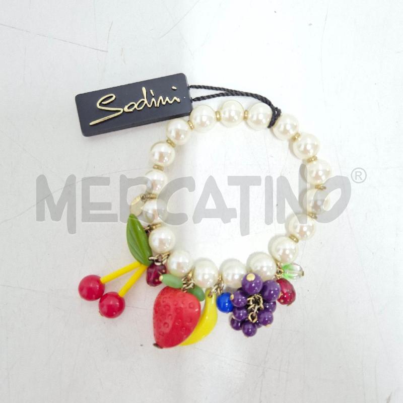 BRACCIALE SODINI ELASTICO BIANCO CON FRAGOLE | Mercatino dell'Usato Cervia 2