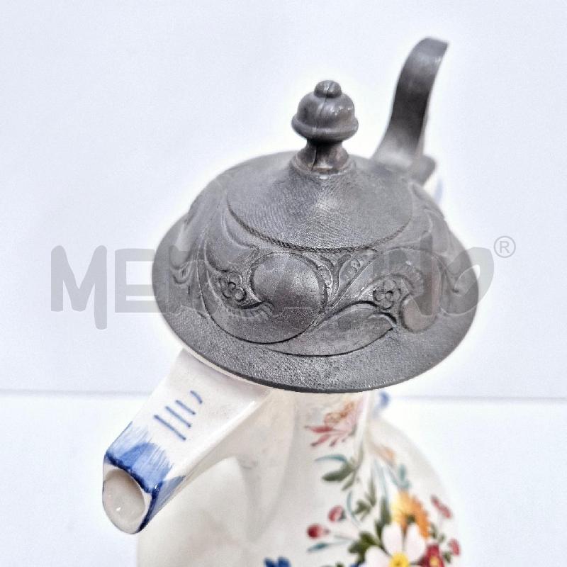 CAFFETTIERA CERAMICA BIANCA TAPPO METALLO | Mercatino dell'Usato Cervia 2