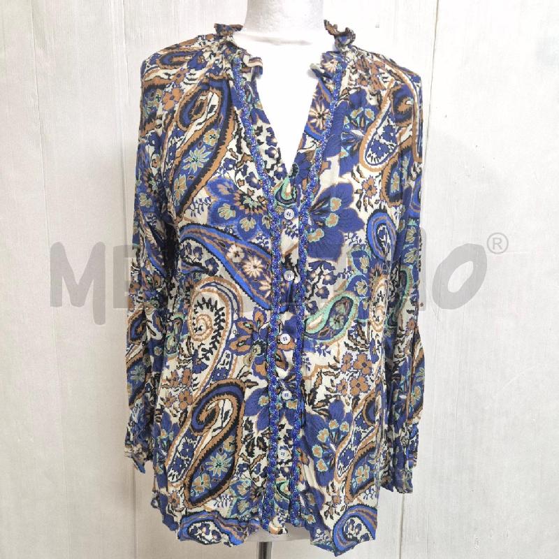 CAMICIA DONNA DIXIE BLU BEIGE FIORI  | Mercatino dell'Usato Cervia 1