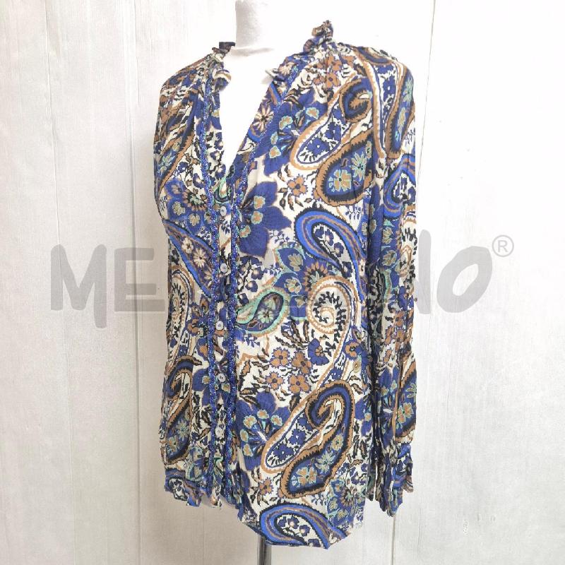 CAMICIA DONNA DIXIE BLU BEIGE FIORI  | Mercatino dell'Usato Cervia 3