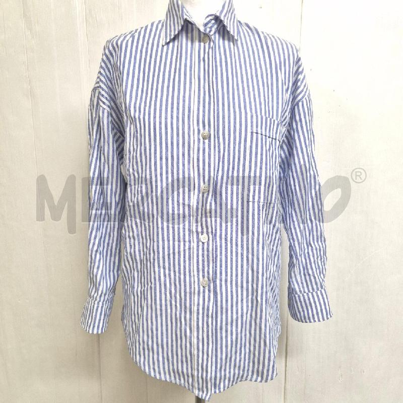 CAMICIA DONNA MILLE 968 BIANCA BLU RIGHE | Mercatino dell'Usato Cervia 1