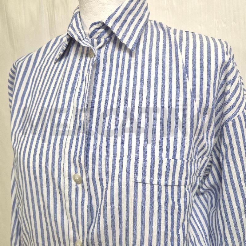 CAMICIA DONNA MILLE 968 BIANCA BLU RIGHE | Mercatino dell'Usato Cervia 2