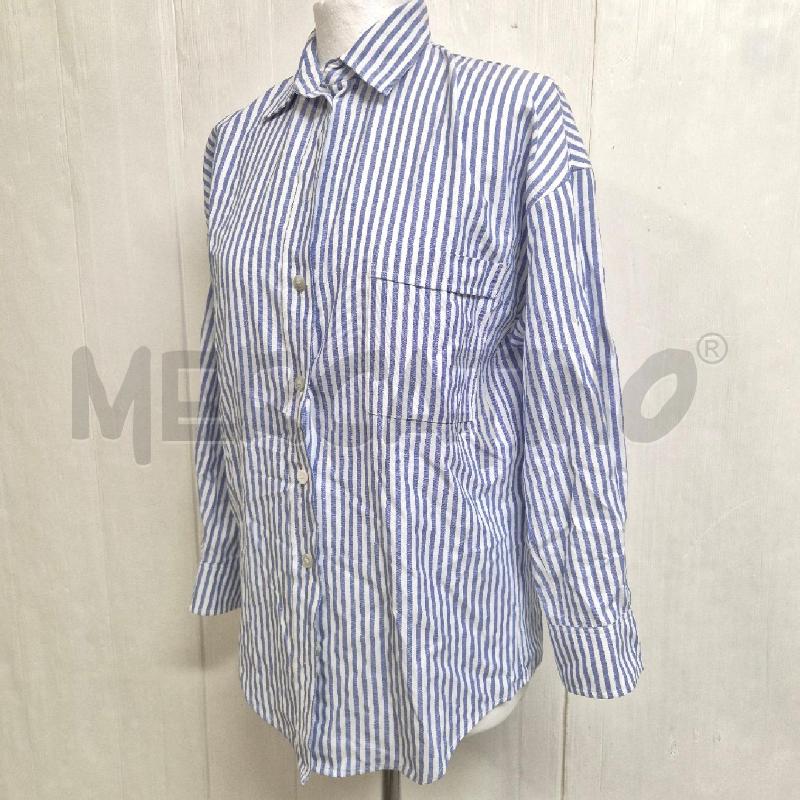 CAMICIA DONNA MILLE 968 BIANCA BLU RIGHE | Mercatino dell'Usato Cervia 3