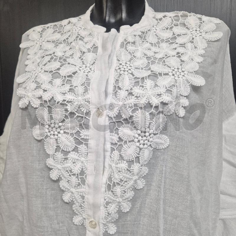 CAMICIA DONNA MOTEL BIANCA FIORI PIZZO | Mercatino dell'Usato Cervia 2