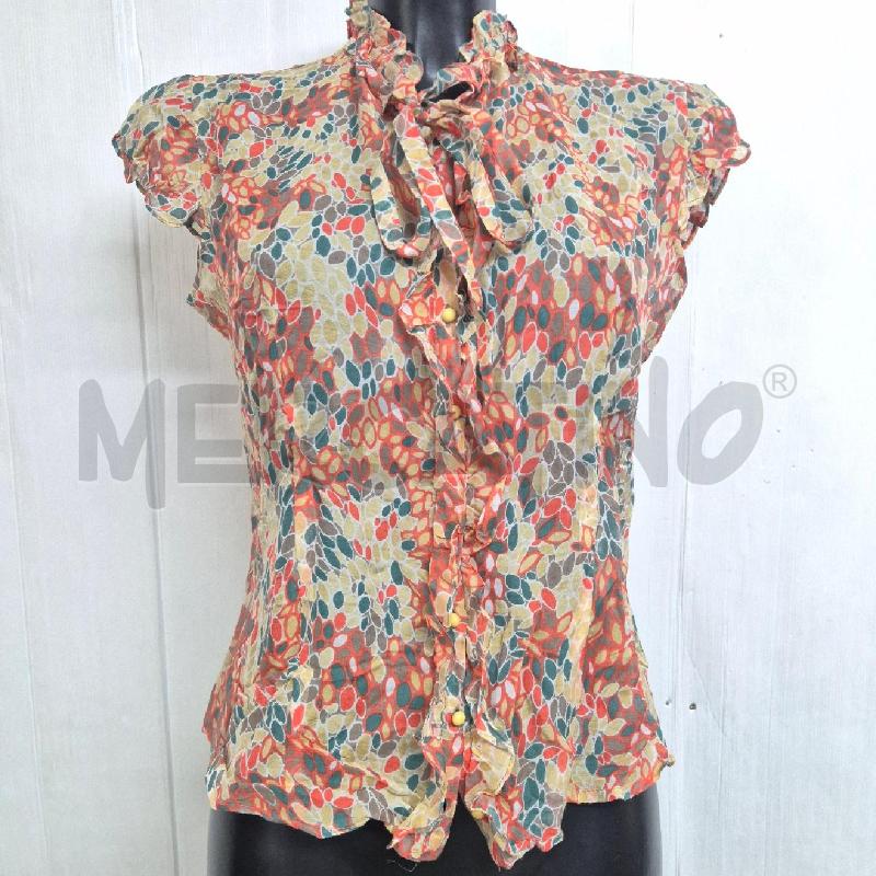 CAMICIA DONNA PENNYBLACK SETA/COTONE GOCCE CERCHI ARANCIONI | Mercatino dell'Usato Cervia 1