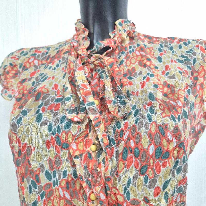 CAMICIA DONNA PENNYBLACK SETA/COTONE GOCCE CERCHI ARANCIONI | Mercatino dell'Usato Cervia 2