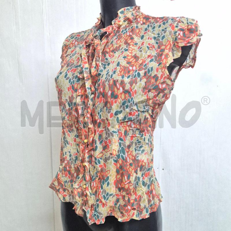 CAMICIA DONNA PENNYBLACK SETA/COTONE GOCCE CERCHI ARANCIONI | Mercatino dell'Usato Cervia 3