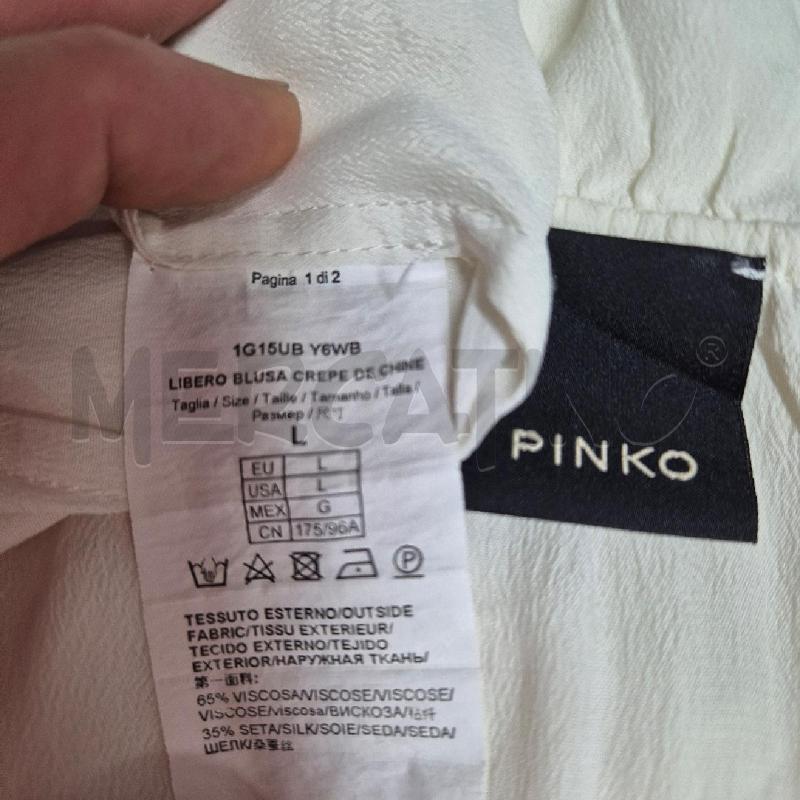 CAMICIA DONNA PINKO BIANCA MISTO SETA | Mercatino dell'Usato Cervia 5