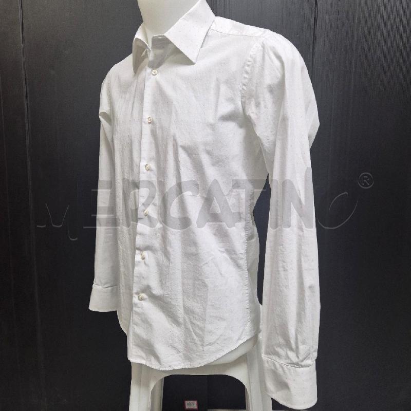 CAMICIA UOMO BOTTEGA DEL SARTO BIANCO POIS AZZURR8I | Mercatino dell'Usato Cervia 4