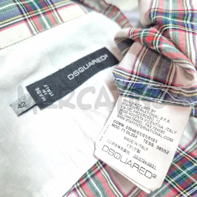 CAMICIA UOMO DSQUARED SCOZZESE BIANCA BLU ROSSA | Mercatino dell'Usato Cervia 5