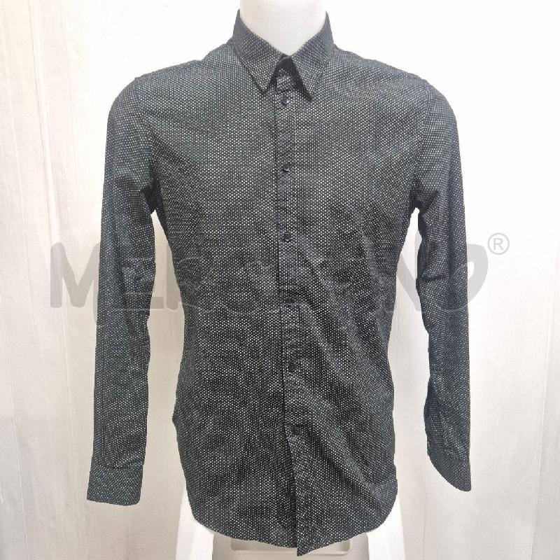 CAMICIA UOMO GAUDÌ JEANS NERA POIS BIANCHI | Mercatino dell'Usato Cervia 1