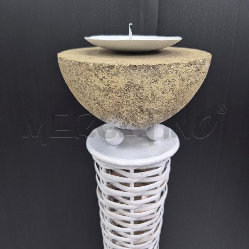 CANDELABRO BIANCO GRANDE RATAN   | Mercatino dell'Usato Cervia 2
