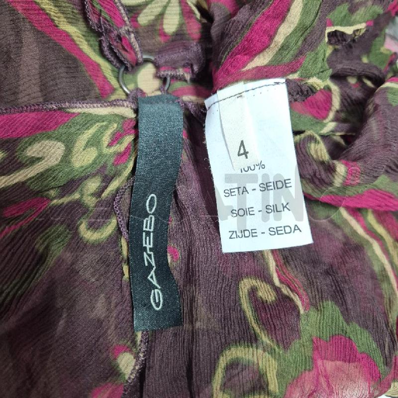 CANOTTA DONNA GAZEBO VIOLA FIORI VERDI SABBIA 100%SETA | Mercatino dell'Usato Cervia 5