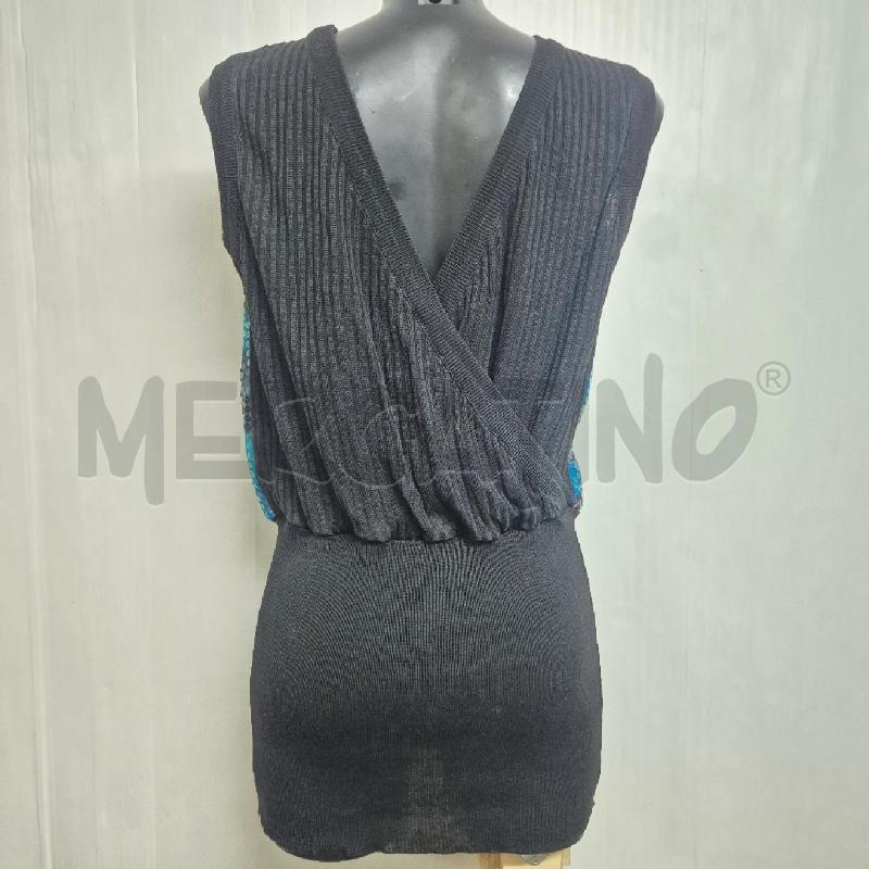 CANOTTA DONNA PIANOFORTE BY MAXMARA PAILLETTES VERDI NERE AZZURRE | Mercatino dell'Usato Cervia 4