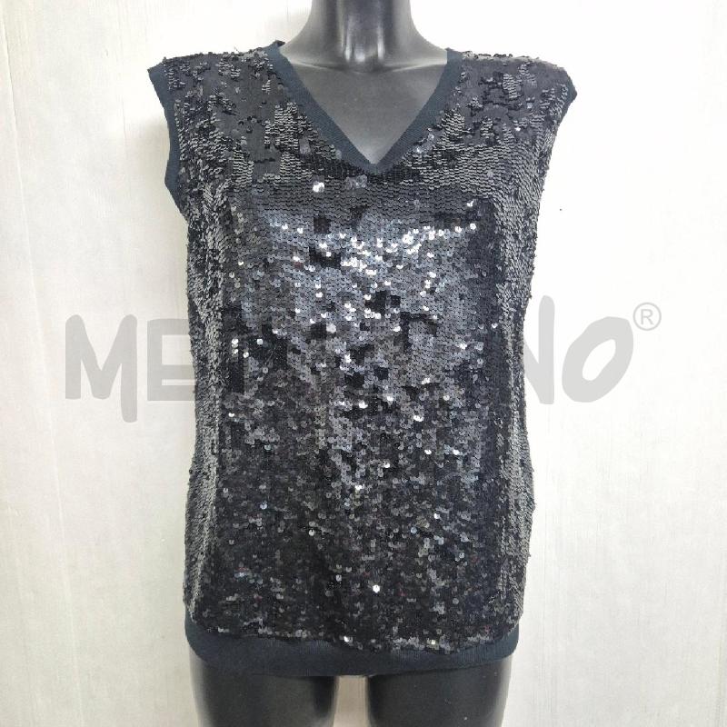 CANOTTA DONNA RADA NERA PAILLETTES | Mercatino dell'Usato Cervia 1